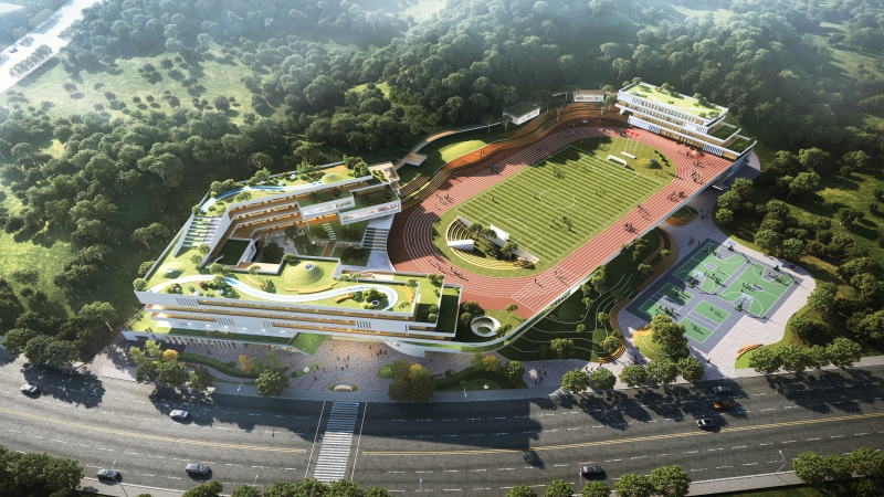 書山云臺，和成自然一一和印初中建設(shè)項目設(shè)計